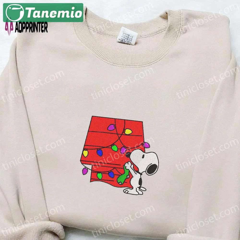 Snoopy christmas house shirt & peanuts cartoon hoodie: best family christmas gifts Embroidered Shirt