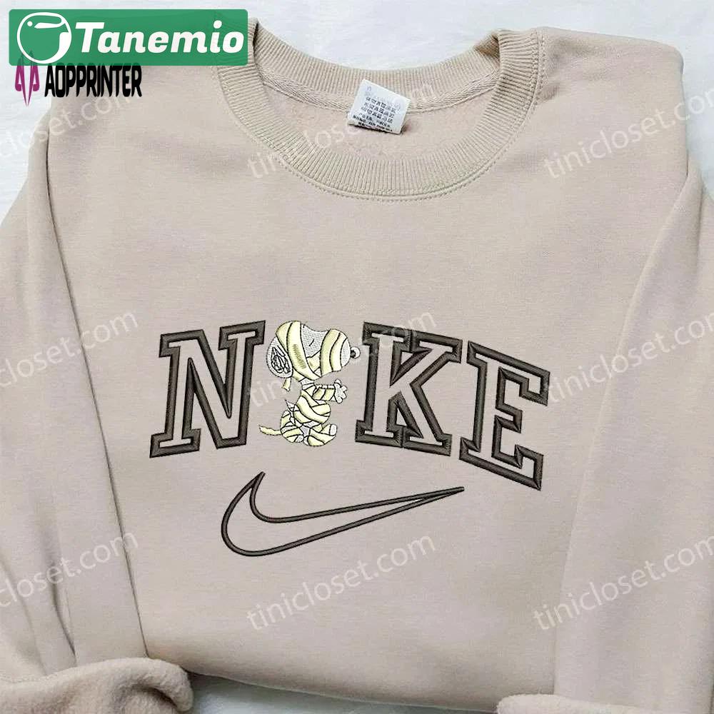 Snoopy mummy x nike embroidered sweatshirt: halloween & nike inspired shirt Embroidered Shirt