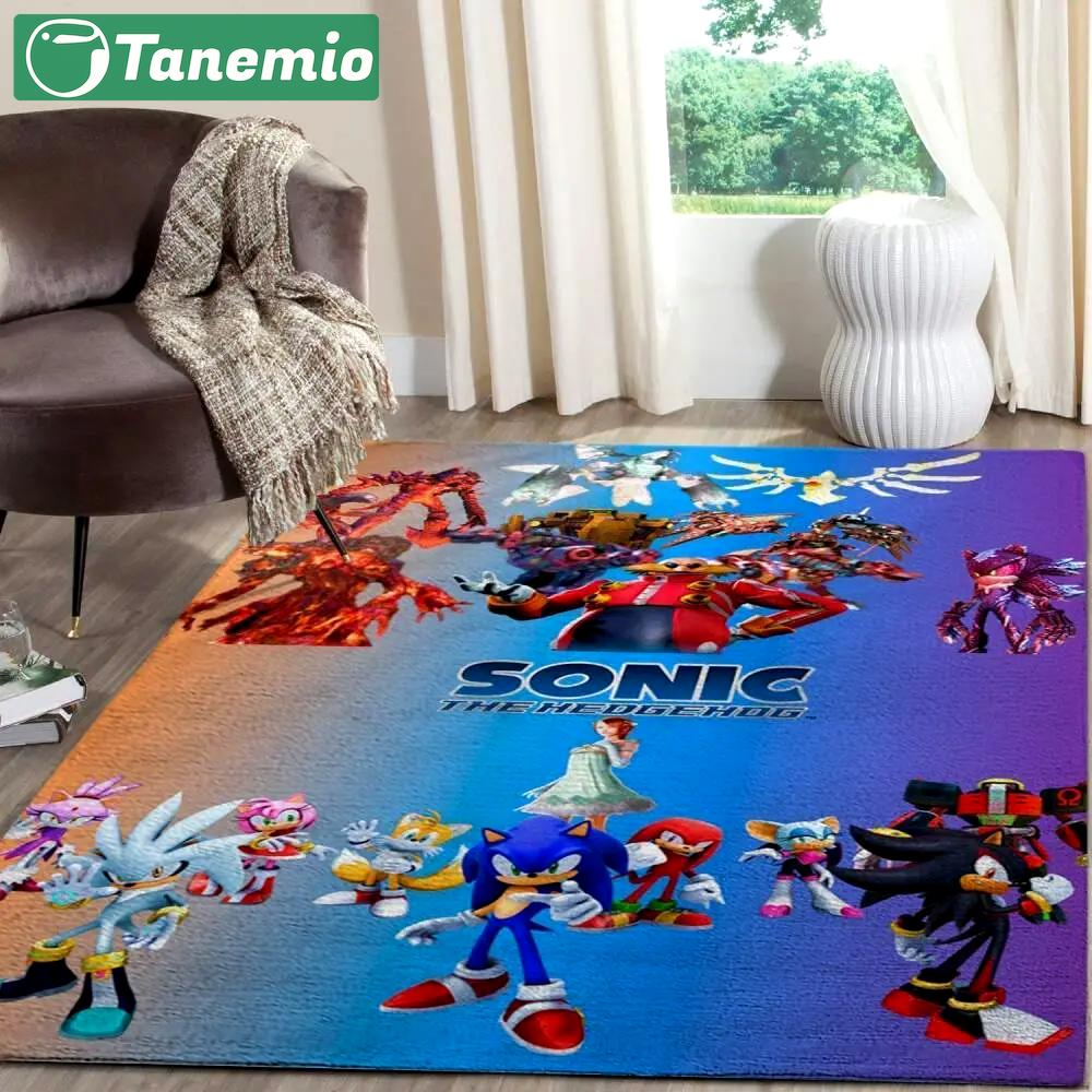 Sonic the hedgehog area rug gaming carpet gamer living room rugs rug regtangle carpet floor decor home decor v995 Rectangle Rug