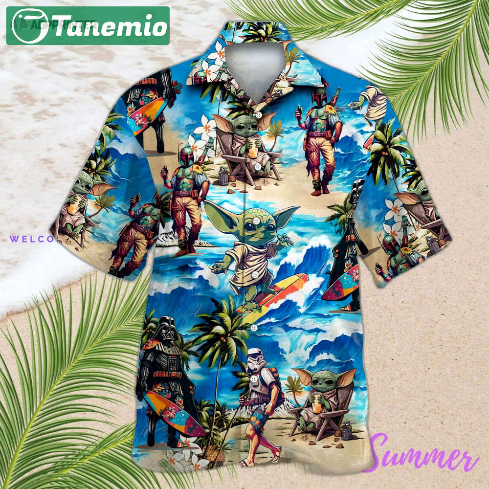 Special star wars surfing hawaiian shirt shorts summer 2023 hot Hawaii Shirt