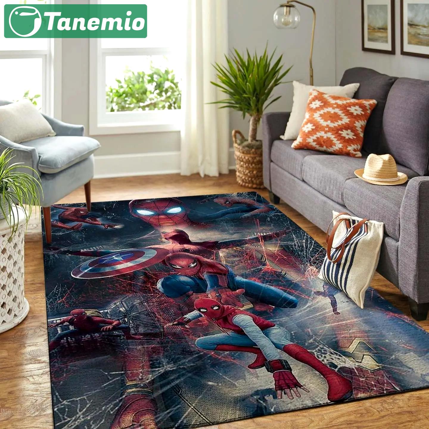 Spider man area rug living room rug home decor marvel superhero floor decor Rectangle Rug