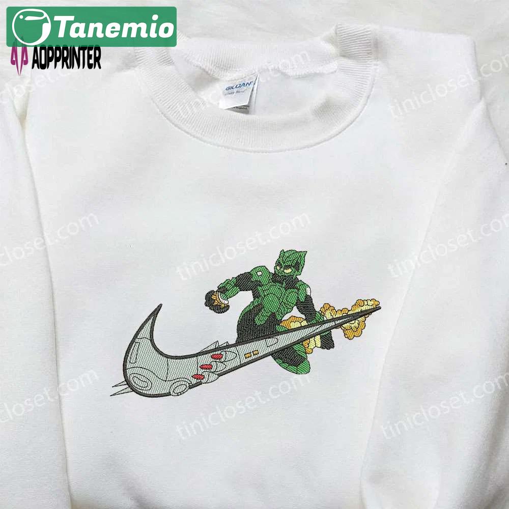 Spider-man x nike embroidered shirt: green goblin inspired design for ultimate style Embroidered Shirt