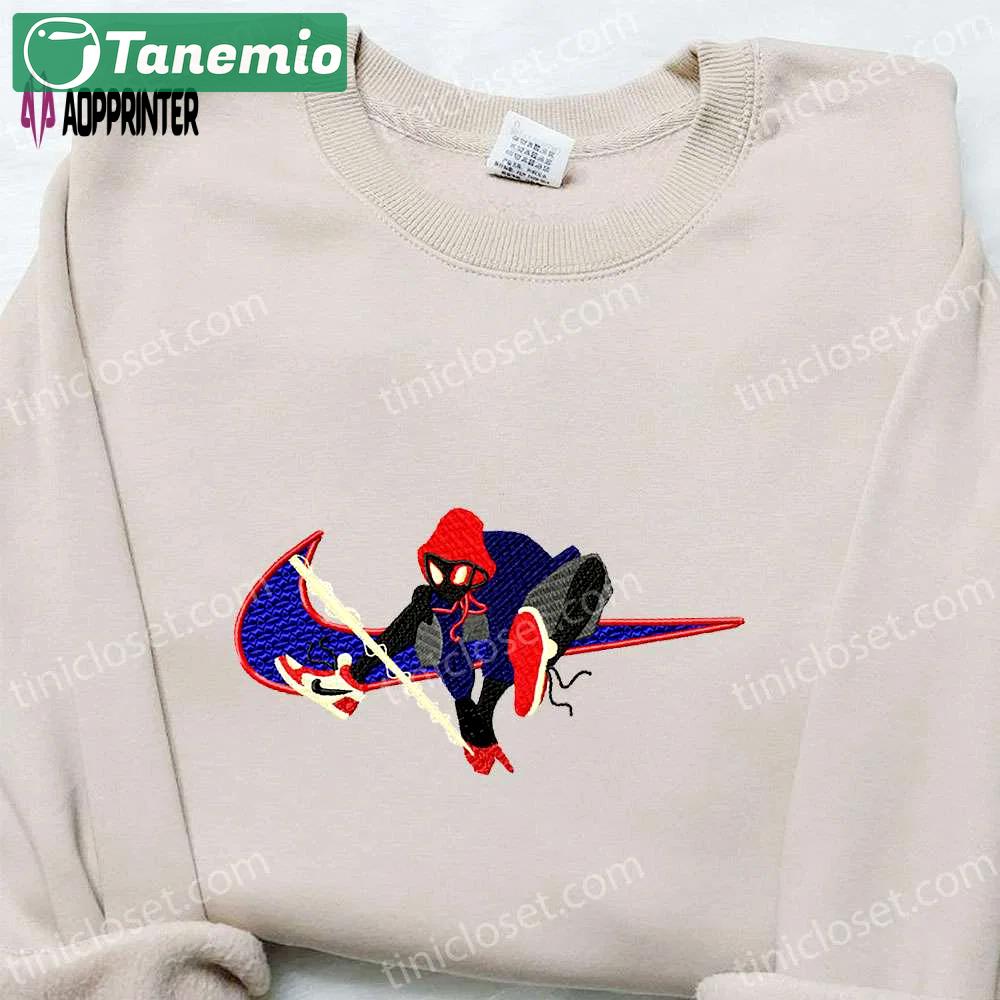 Spider-man x nike swoosh movie embroidered shirt: marvel cinematic universe nike inspired Embroidered Shirt