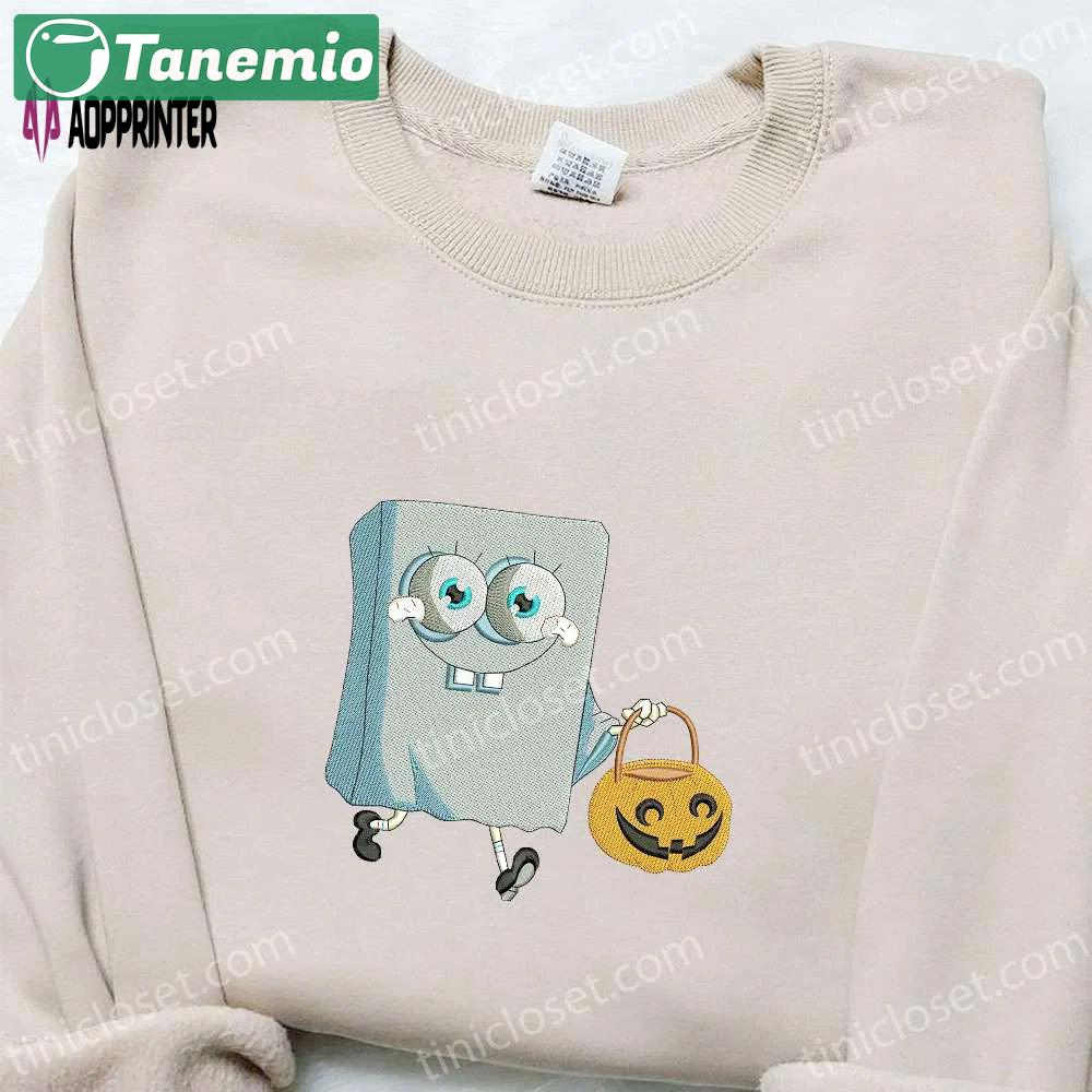 Spongebob halloween t-shirt & hoodie: best embroidered cartoon gift ideas Embroidered Shirt