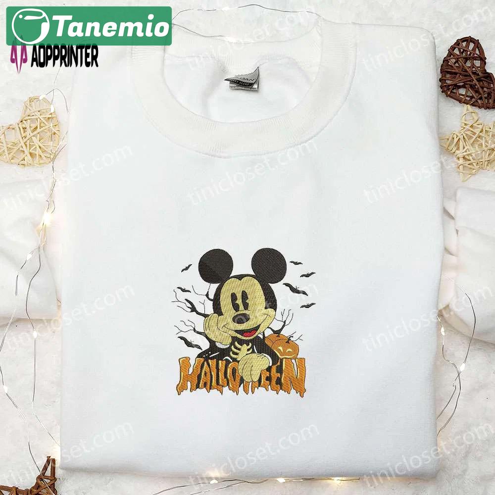 Spook-tacular halloween mickey embroidered hoodie: disney sweatshirt & adorable shirt Embroidered Shirt