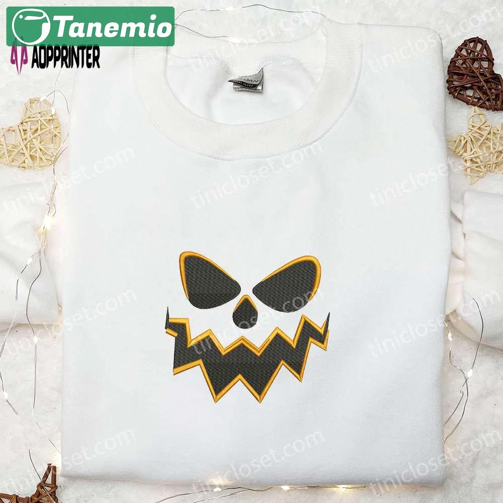 Spooktacular ghost face embroidered hoodie: halloween sweatshirt & cool shirt Embroidered Shirt