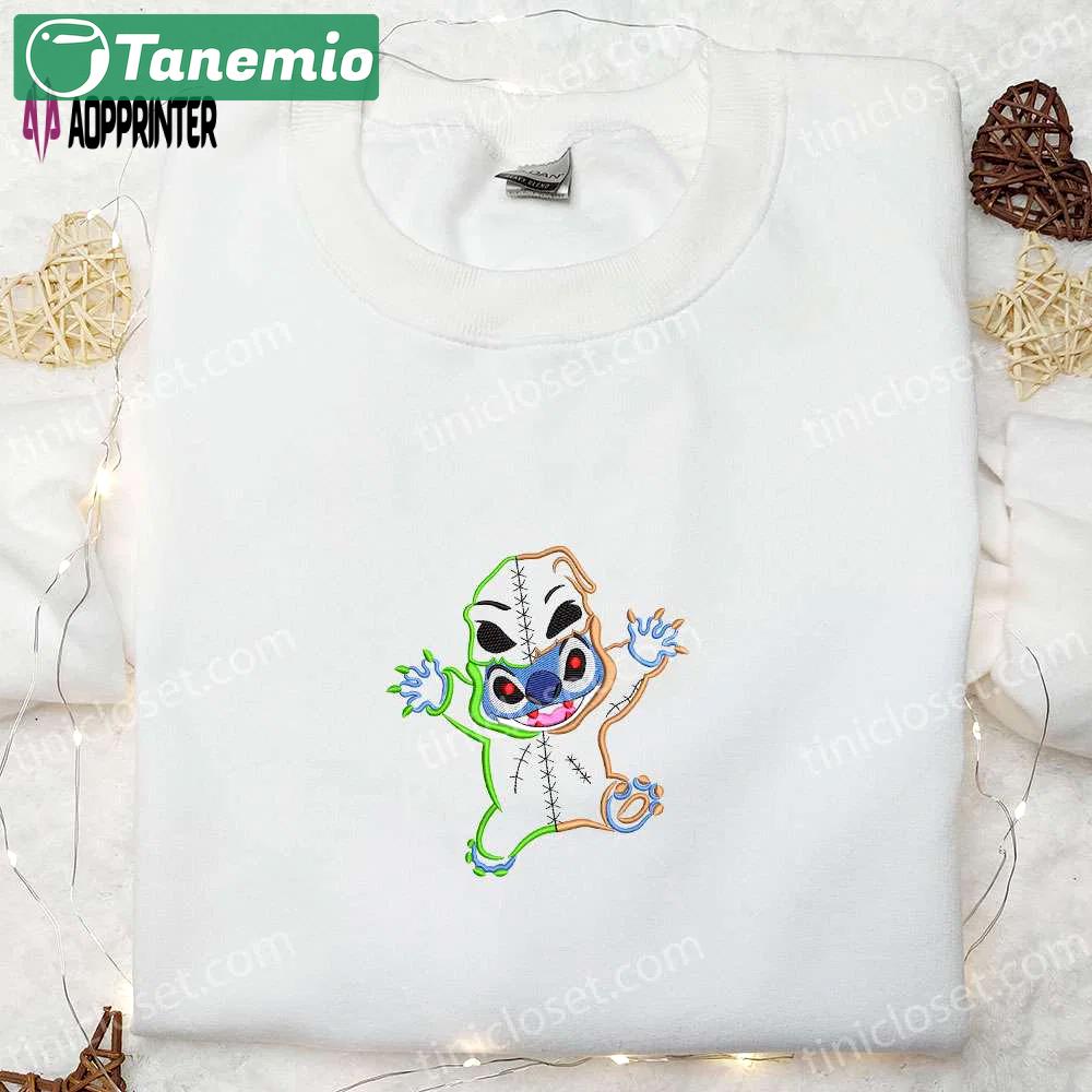 Spooktacular halloween stitch oogie boogie embroidered shirt – disney s cute halloween embroidery Embroidered Shirt