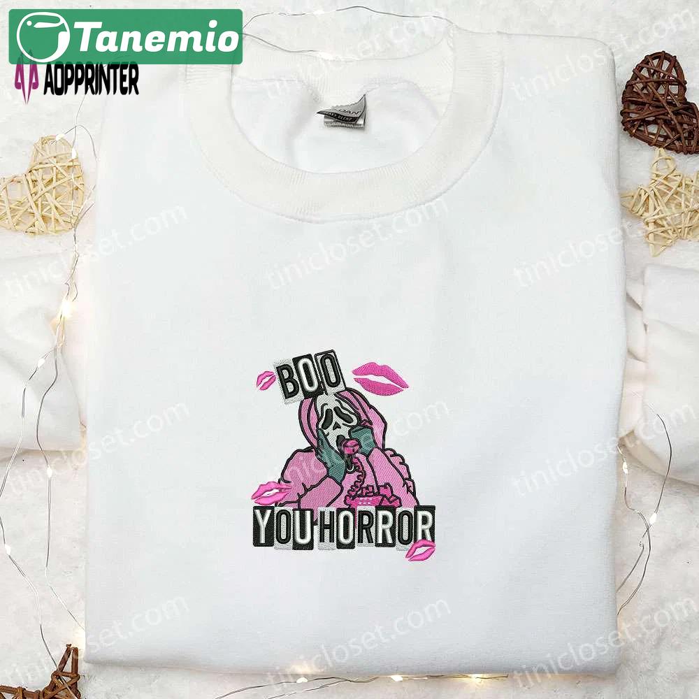 Spooktacular horror embroidered shirt: perfect halloween gift idea Embroidered Shirt