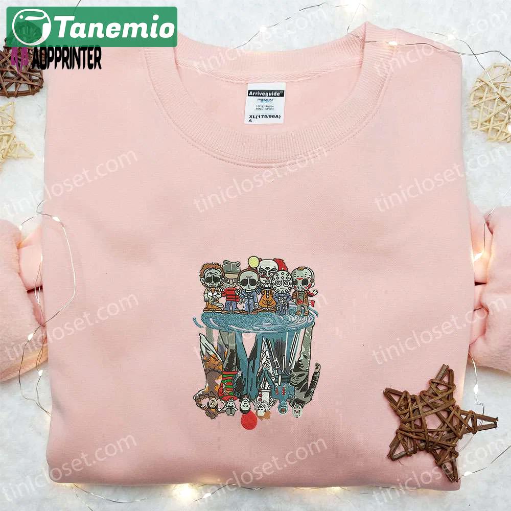 Spooktacular horror film group sweatshirt hoodie & shirt: embroidered halloween characters Embroidered Shirt