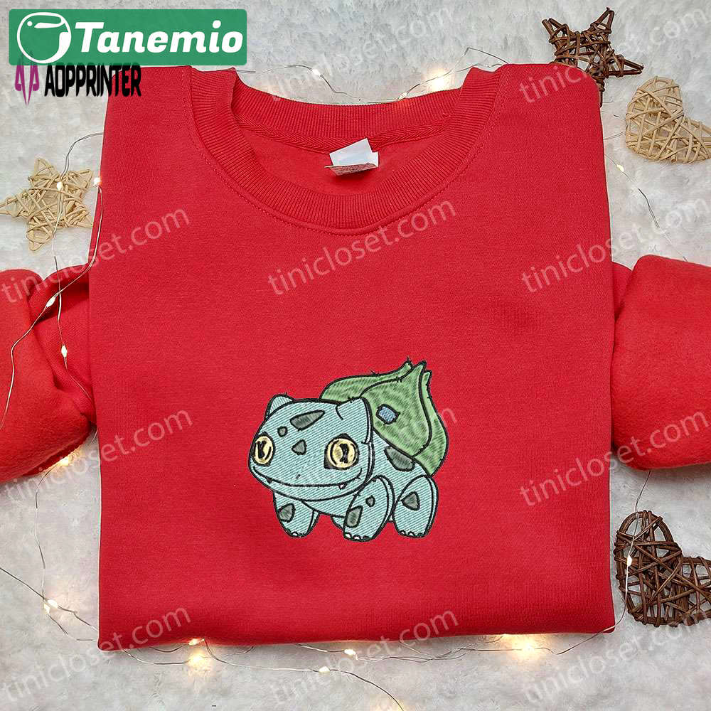 Spooky bulbasaur pokemon embroidered shirt – halloween inspired pokemon shirt Embroidered Shirt