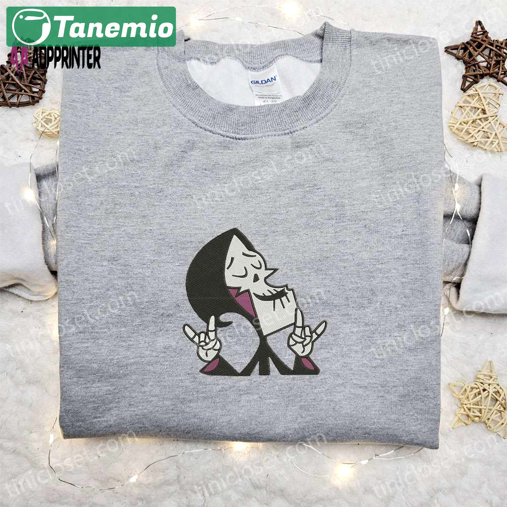 Spooky grim smile ghost embroidered shirt – perfect halloween gift for family spirit halloween t-shirts Embroidered Shirt