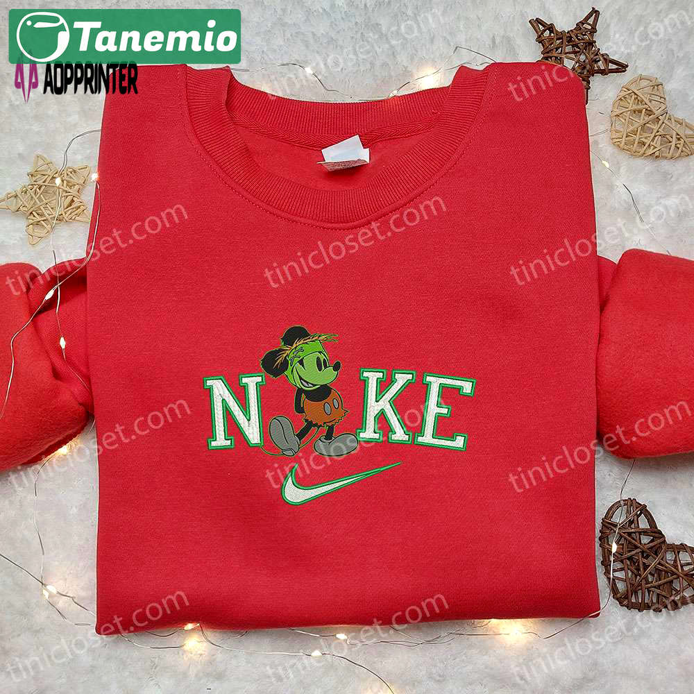 Spooky nike x mickey halloween frankenstein embroidered shirt: disney-inspired halloween style Embroidered Shirt