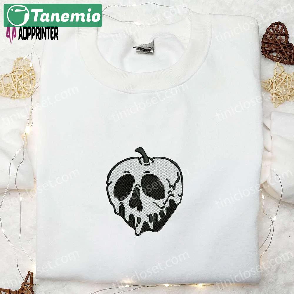 Spooky style: apple skull embroidered hoodie – best halloween gift! Embroidered Shirt