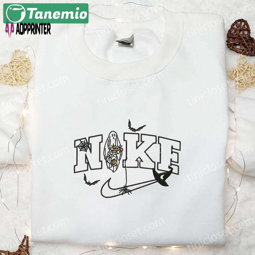 Spooky x nike embroidered hoodie & shirt: best halloween gift ideas Embroidered Shirt