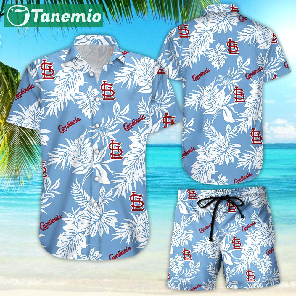 St louis cardinals tropical flower short sleeve hawaiian shirt Hawaii Shirt Shorts & Flip Flops