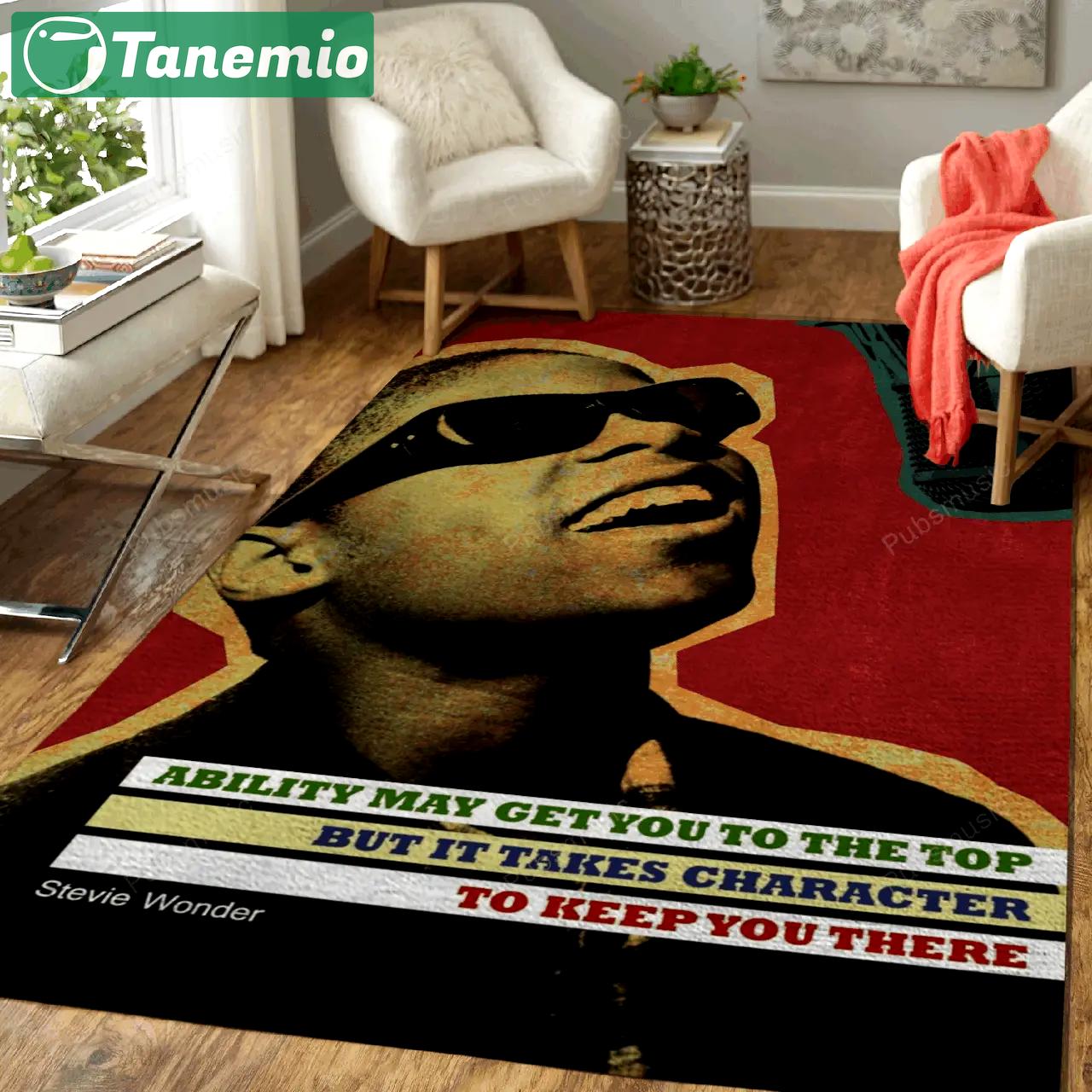 Stevie wonder quote music art for fans area rug living room carpet rug regtangle carpet floor decor home decor Rectangle Rug