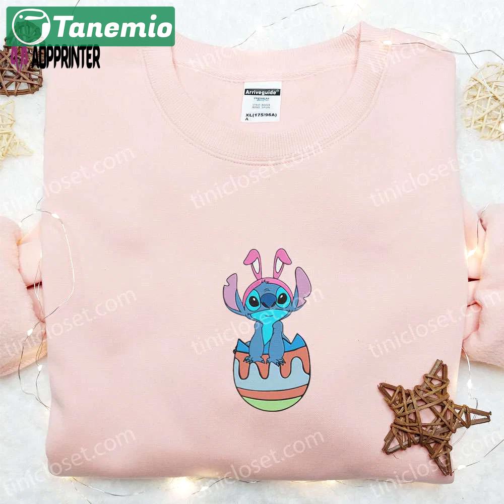 Stitch easter egg shirt & disney characters hoodie: best thanksgiving day ideas Embroidered Shirt