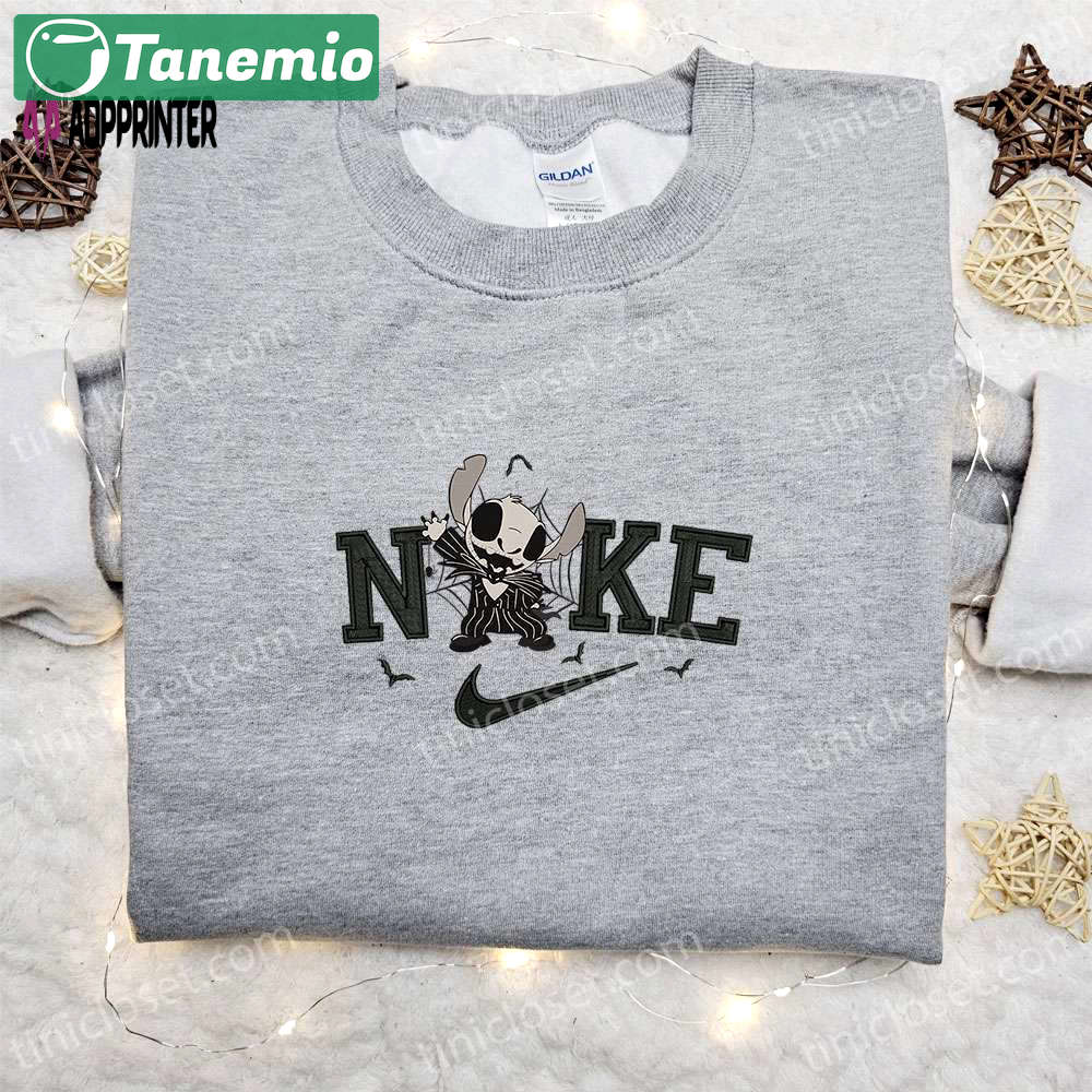 Stitch jack halloween x nike embroidered sweatshirt – horror movie shirt best gift ideas Embroidered Shirt