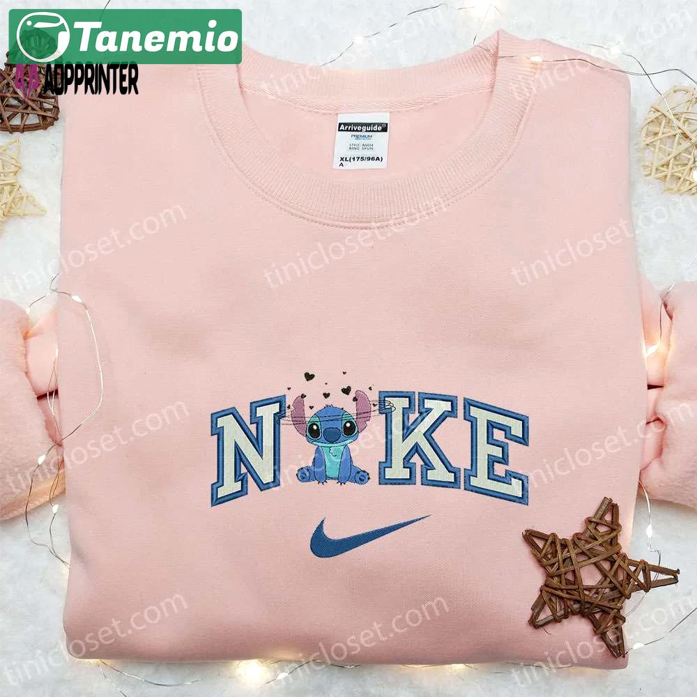 Stitch love confuse x nike embroidered sweatshirt: lilo and stitch disney shirt perfect valentine gift Embroidered Shirt