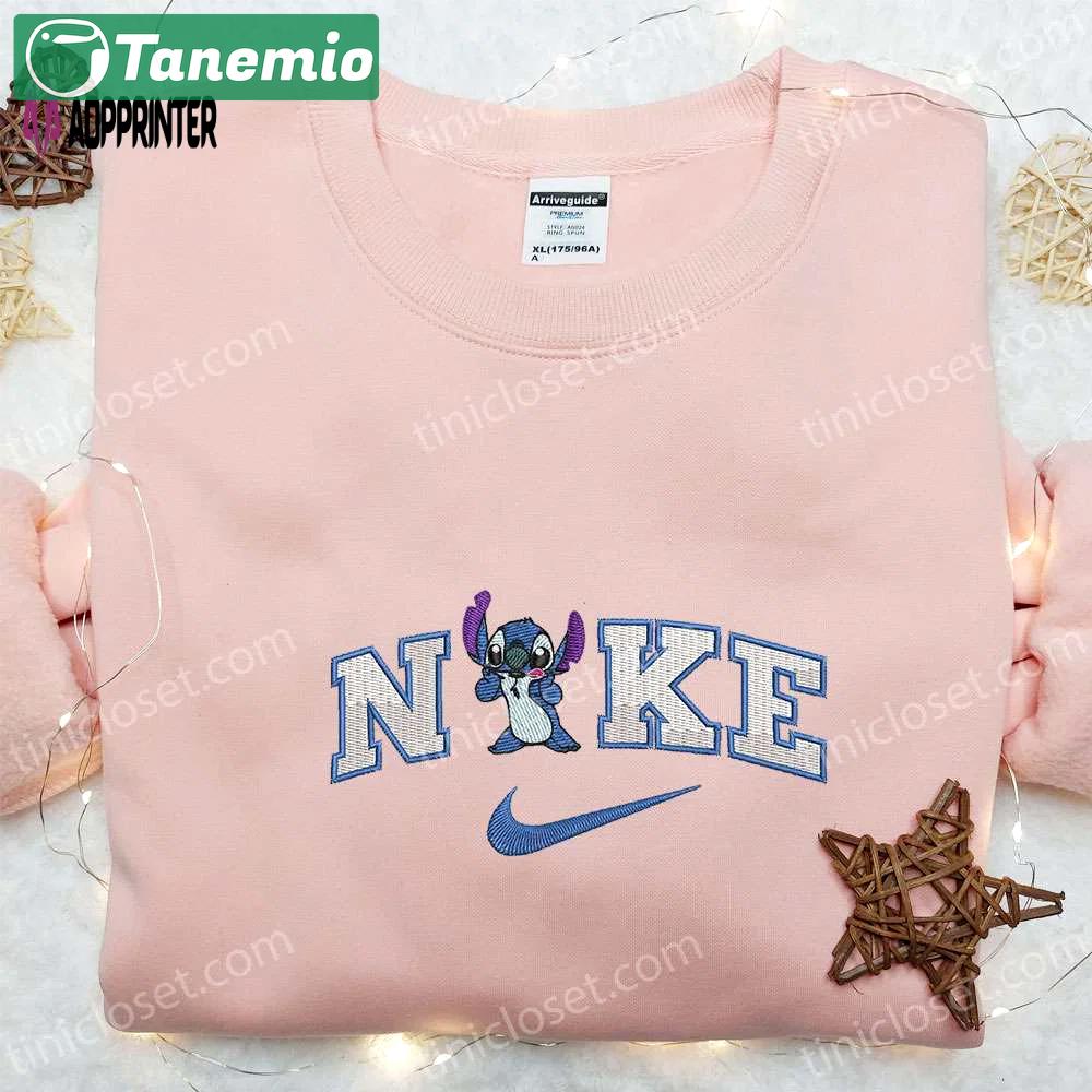 Stitch x nike embroidered sweatshirt lilo and stitch disney shirt perfect gift Embroidered Shirt