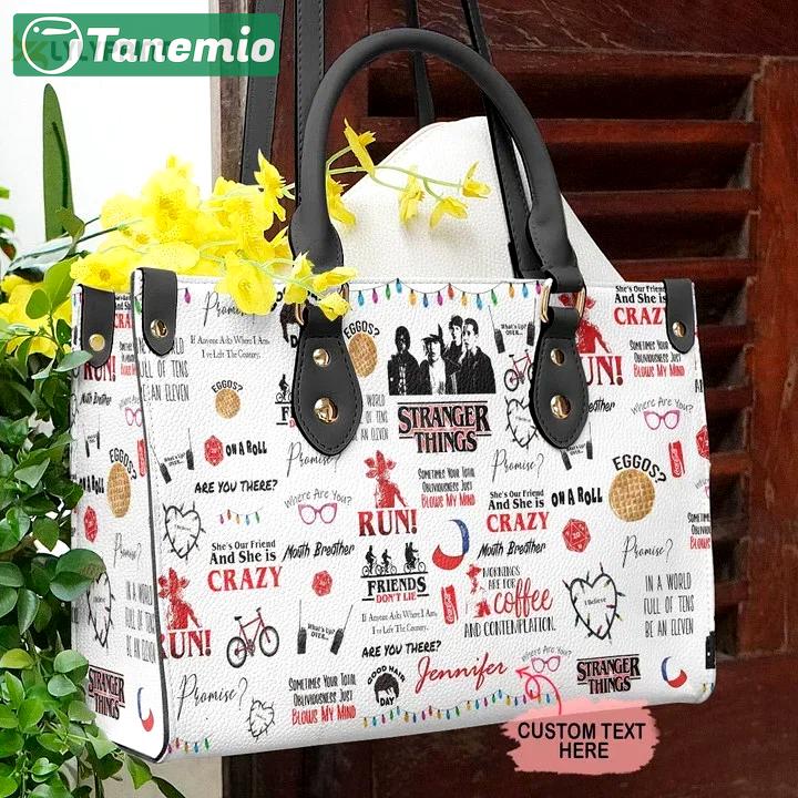 Stranger things 1 leather hand bag gift for women’s day – perfect women s day gift g95 6 Women Leather Hand Bag
