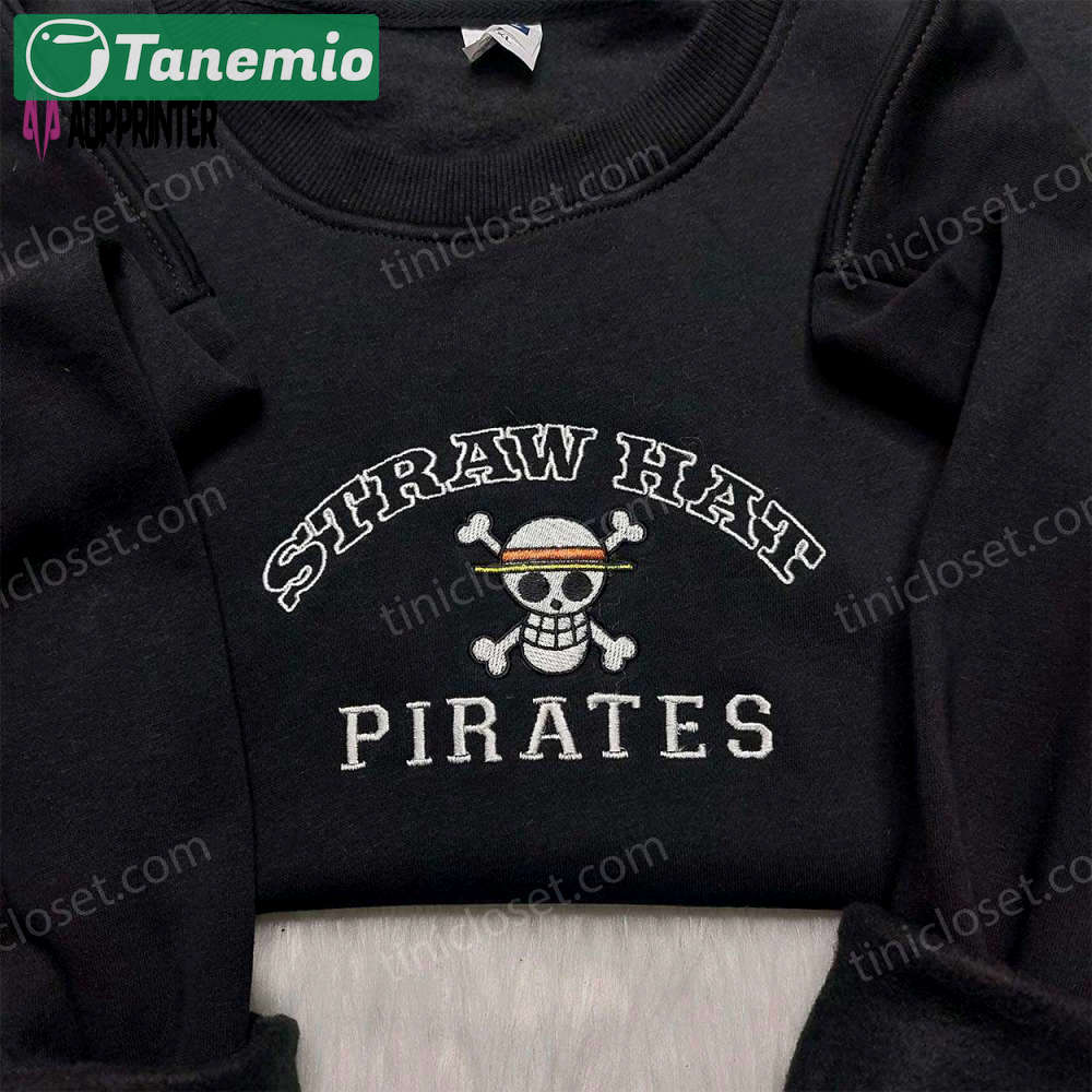 Straw hat pirates embroidered shirt: one piece anime clothing Embroidered Shirt