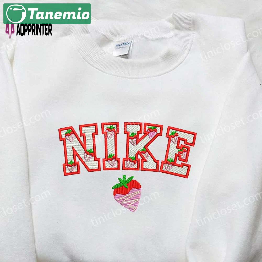 Strawberry cream x nike embroidered sweatshirt – favorite food inspired shirt Embroidered Shirt