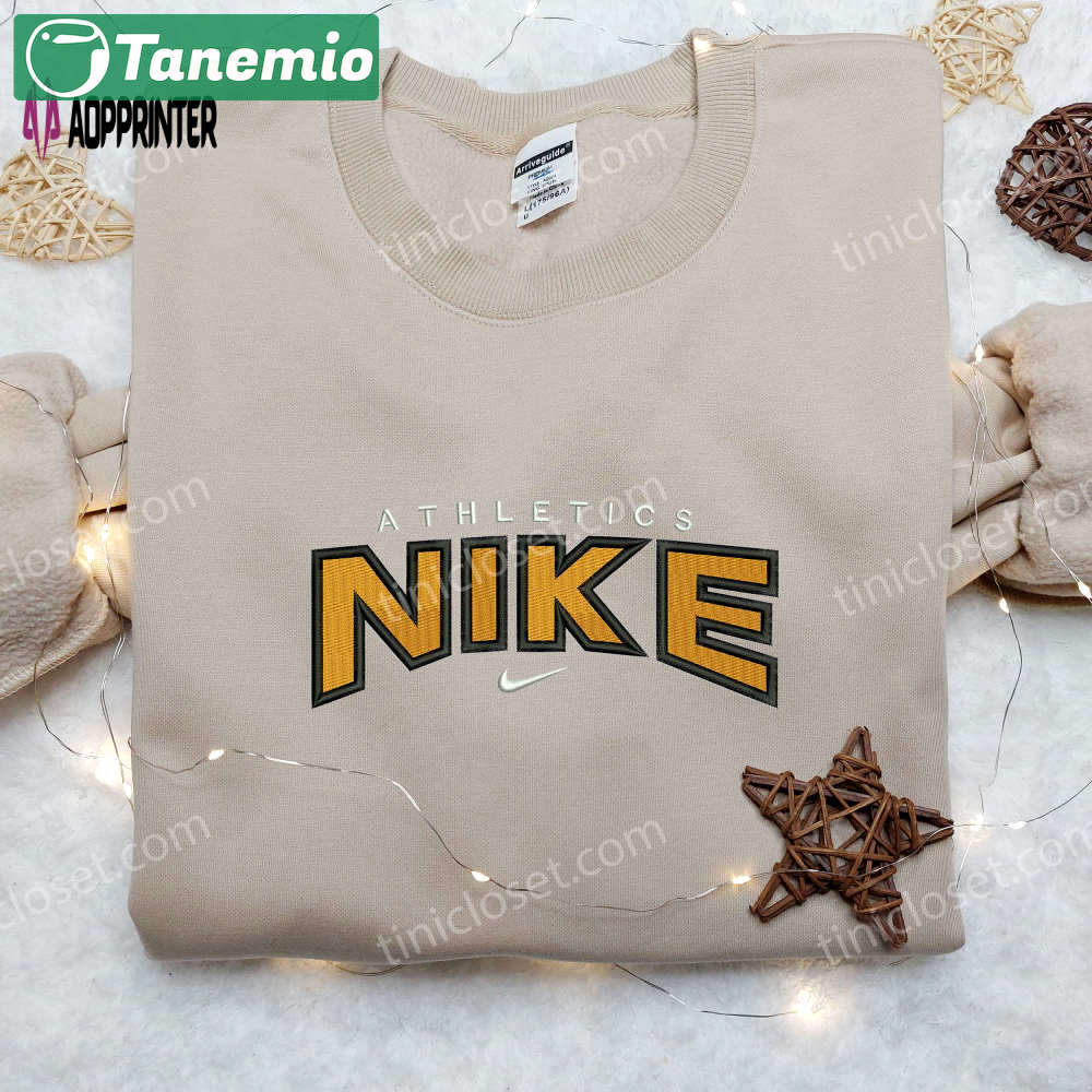 Stylish athletics x nike embroidered shirt: unique nike inspired design Embroidered Shirt