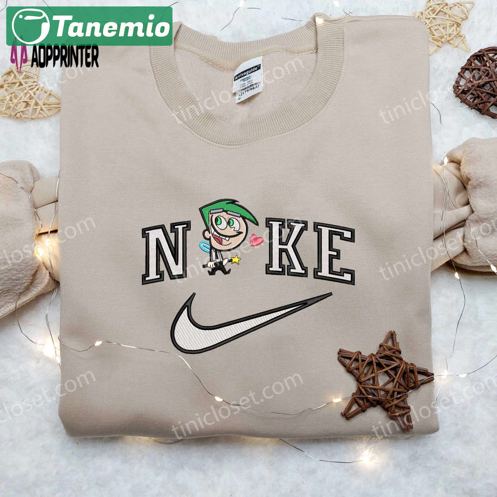 Stylish cosmo x nike & fairly oddparents embroidered shirts – customizable nike designs Embroidered Shirt