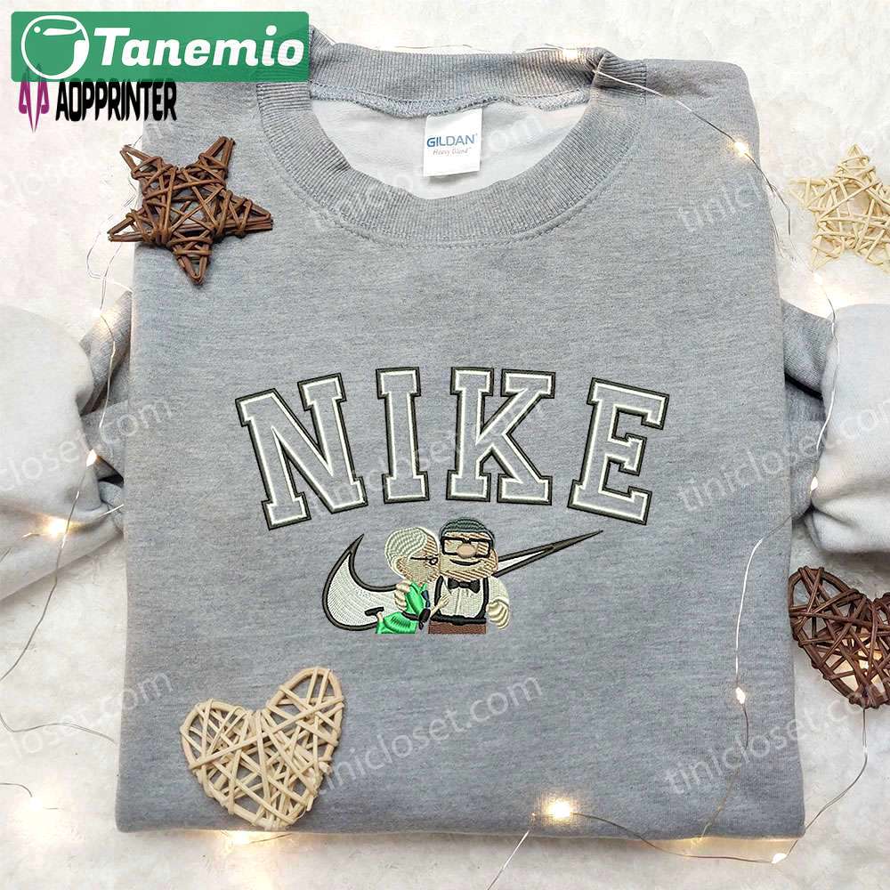 Stylish ellie and carls x nike swoosh embroidered shirt – custom up shirt Embroidered Shirt