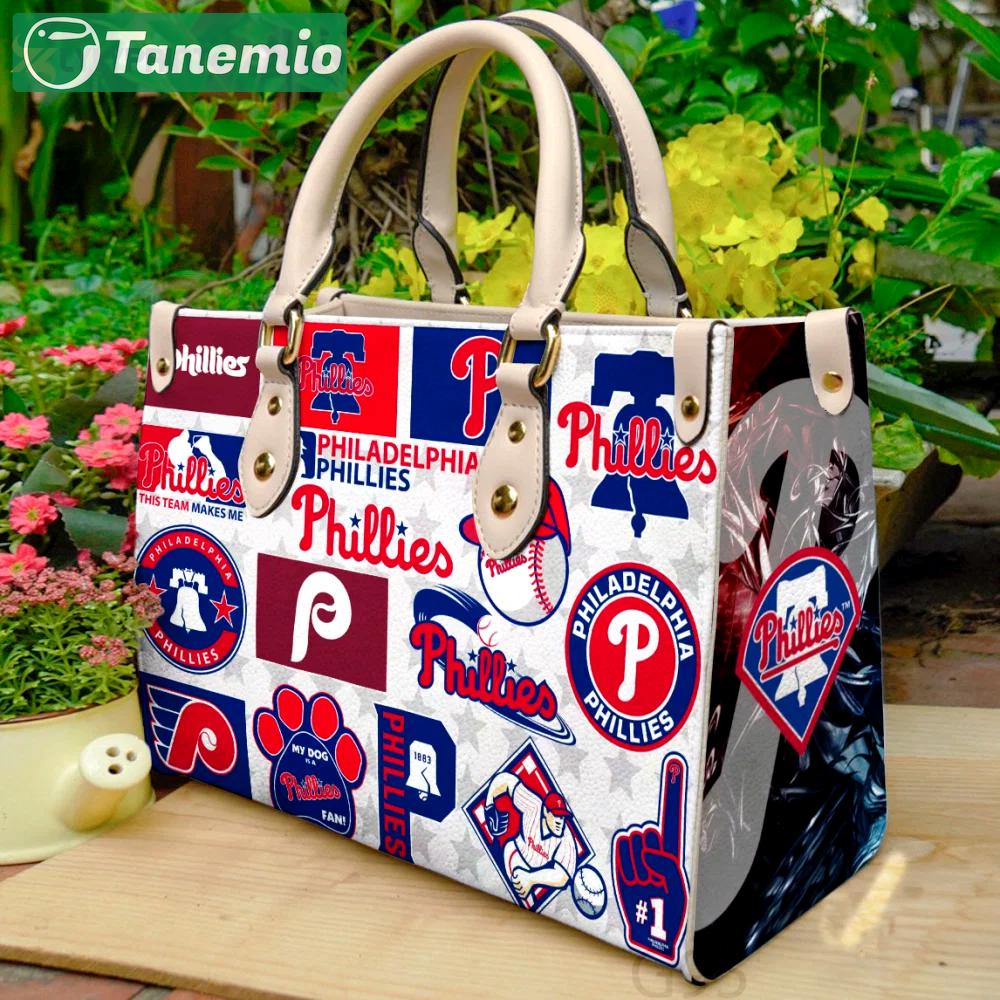 Stylish philadelphia phillies 1g leather hand bag gift for women’s day for women s day – perfect gift for baseball fans! 3843 Women Leather Hand Bag