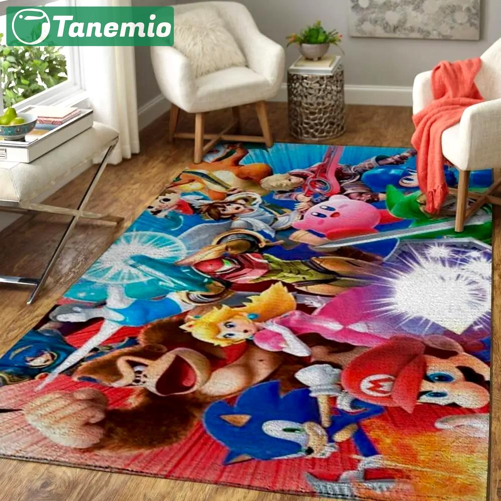 Super smash bros. ultimate area rug gaming carpet gamer living room rugs rug regtangle carpet floor decor home decor v6642 Rectangle Rug
