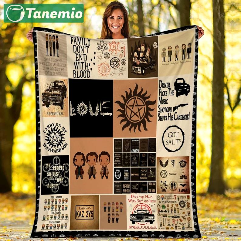 Supernatural fleece blanket, supernatural quotes blanket, dean winchester blanket, supernatural fan, birthday gifts, christmas gifts Quilt Blanket