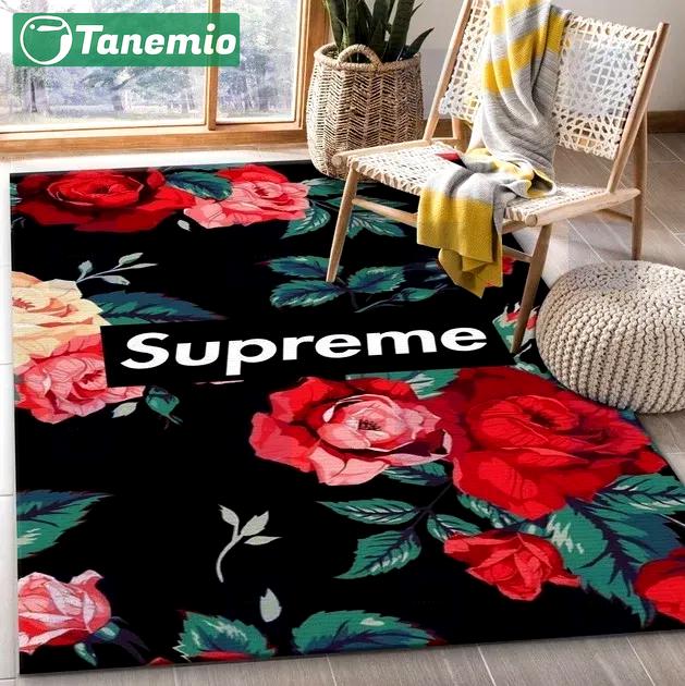 Supreme limited logo type 1092. Upgrade Your Living Room with Luxury Home Decor: Area Carpets, Floor Decor, Door Mats, and Hot Gift Items with style a High-End Fashion Brand Rectangle Rug