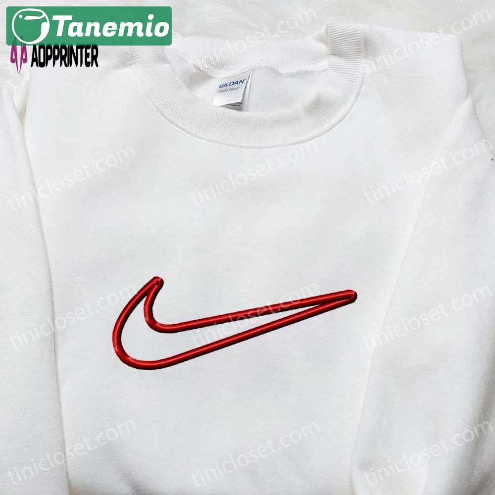 Swoosh nike embroidered shirt sweatshirt & custom hoodie: nike inspired customizable apparel Embroidered Shirt