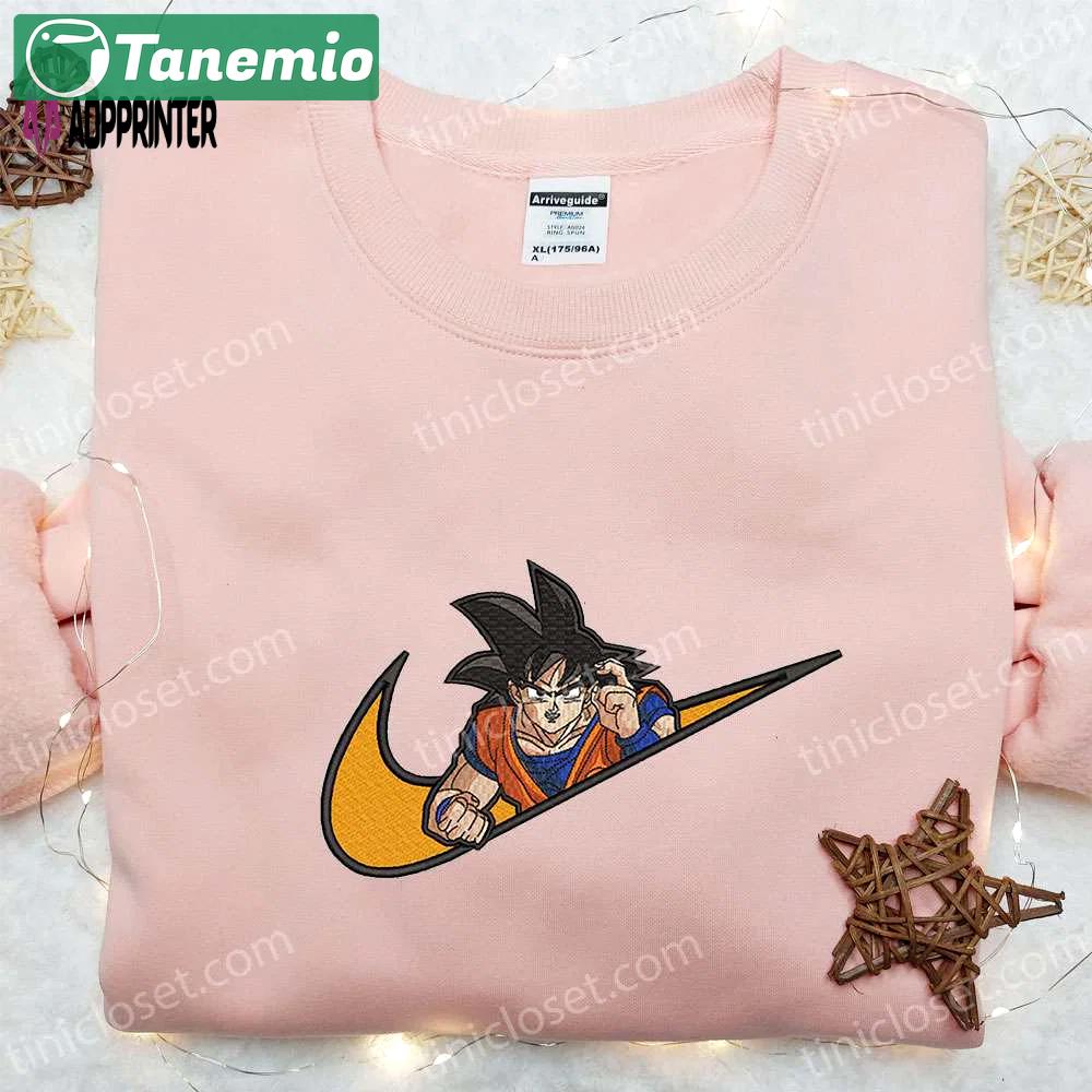 Swoosh x goku anime hoodie: best family gift with custom nike t-shirt Embroidered Shirt