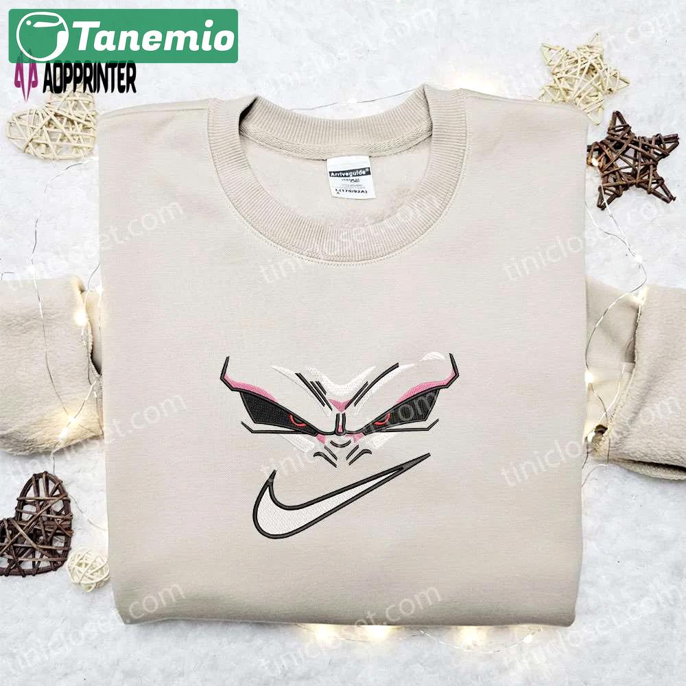 Swoosh x majin buu face embroidered sweatshirt dragon ball anime shirt – best gift ideas for all occasions Embroidered Shirt