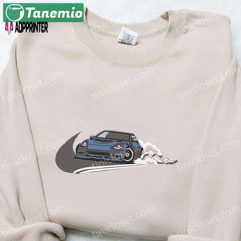 Swoosh x porsche 911 embroidered sweatshirt & transportation shirt nike inspired t-shirt Embroidered Shirt
