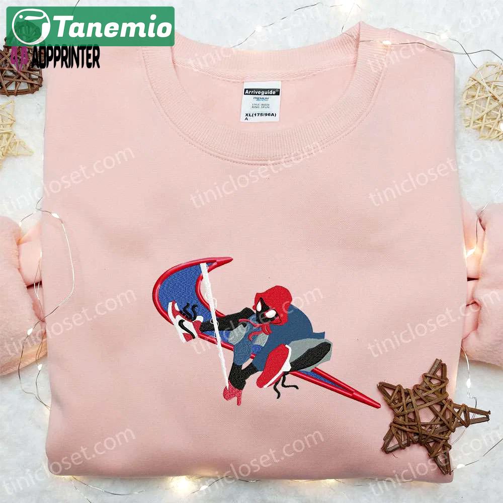 Swoosh x spider-man embroidered sweatshirt: marvel & dc comics shirt the best gift Embroidered Shirt