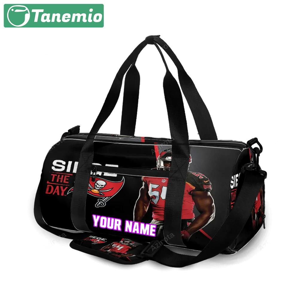 Tampa bay buccaneers 54 lavonte david v15 personalized name travel bag gym bag 2551 Travel Bag