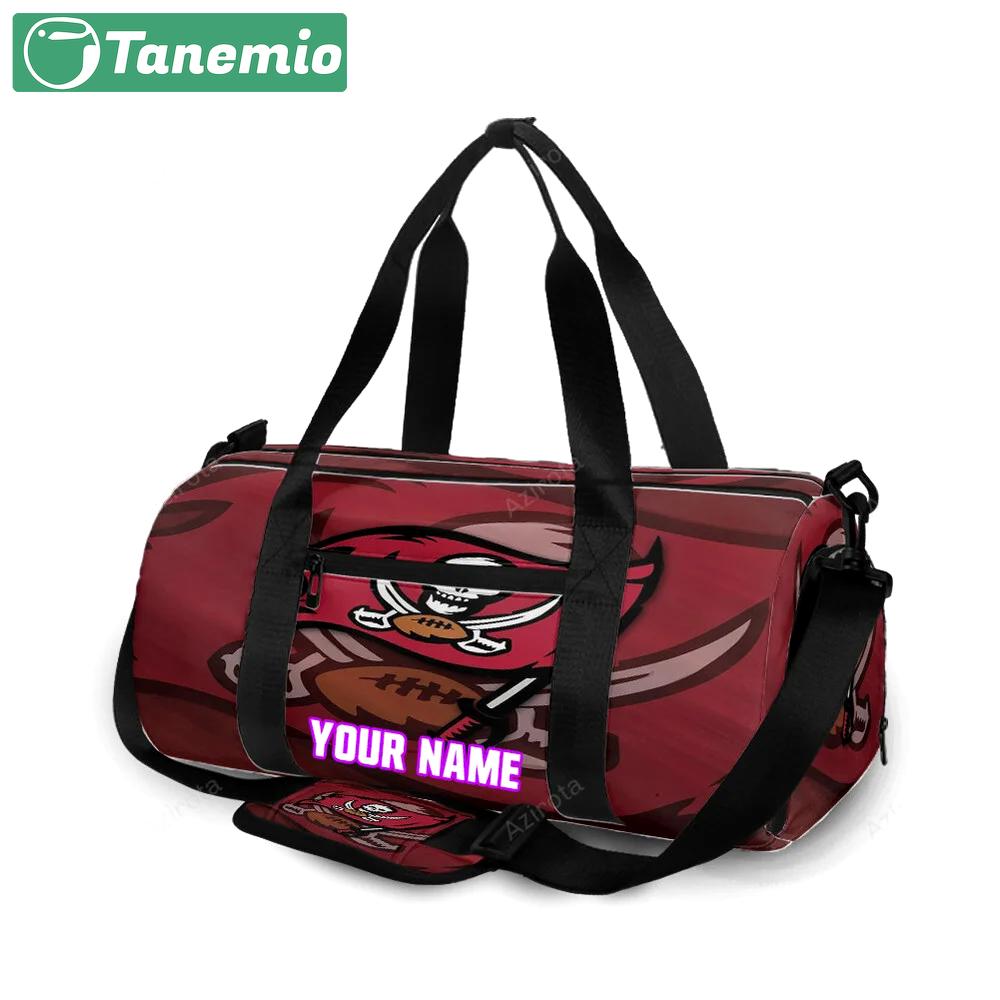 Tampa bay buccaneers emblem v8 personalized name travel bag gym bag 2619 Travel Bag