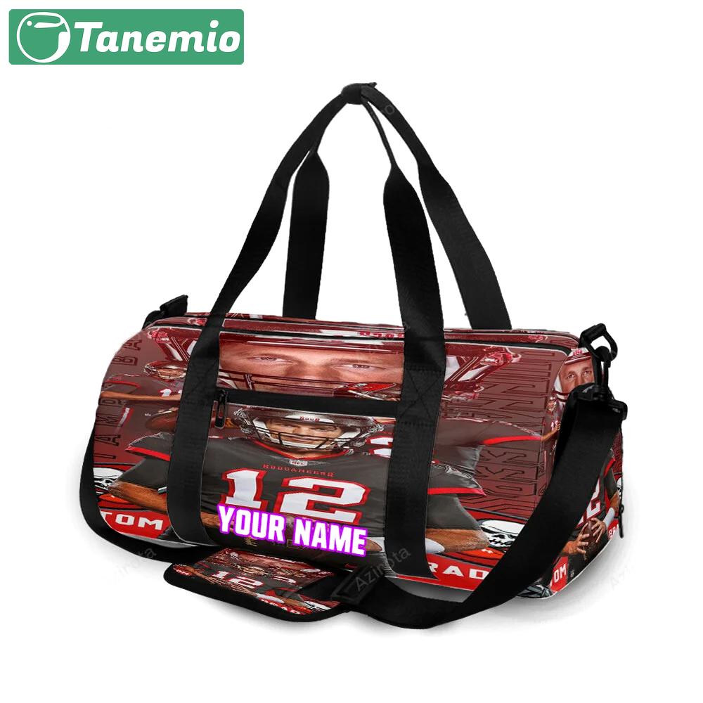 Tampa bay buccaneers tom brady v32 personalized name travel bag gym bag 2540 Travel Bag