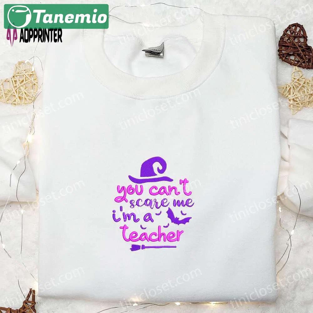 Teacher witch halloween embroidered sweatshirt – funny hoodie & gifts Embroidered Shirt