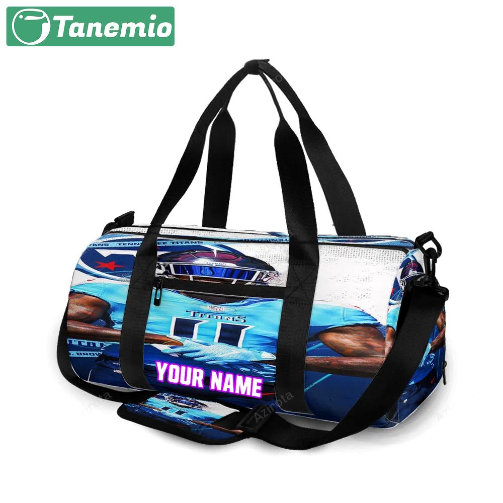Tennessee titans a j brown2 personalized name travel bag gym bag 1095 Travel Bag