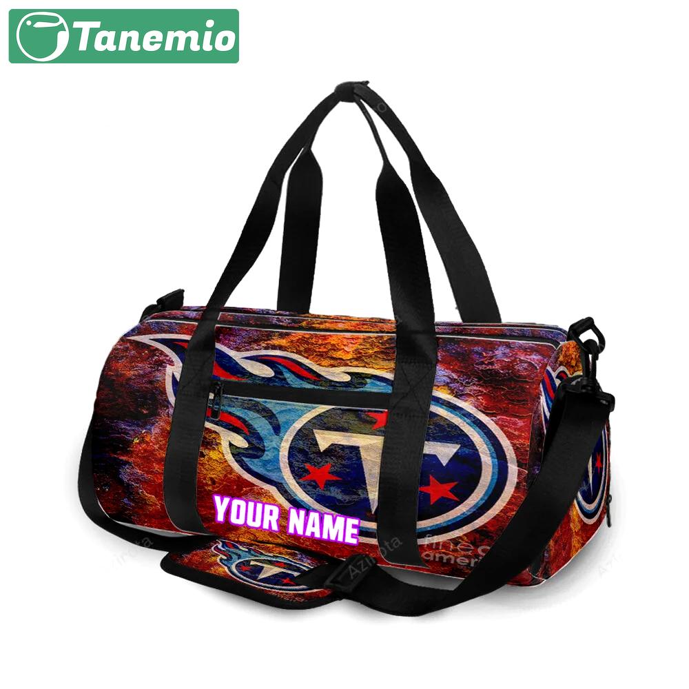 Tennessee titans emblem v19 personalized name travel bag gym bag 2607 Travel Bag