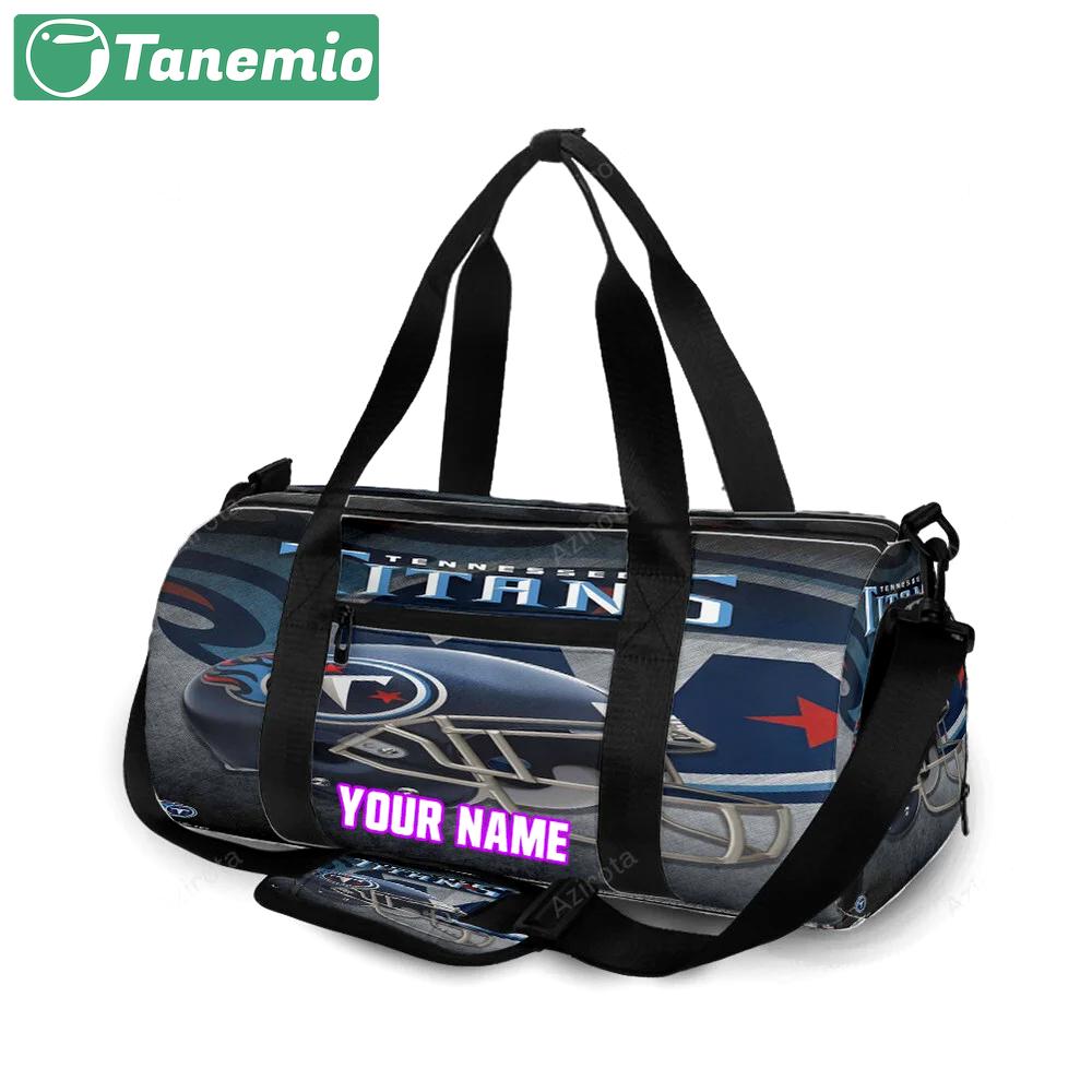 Tennessee titans helmet v22 personalized name travel bag gym bag 2487 Travel Bag