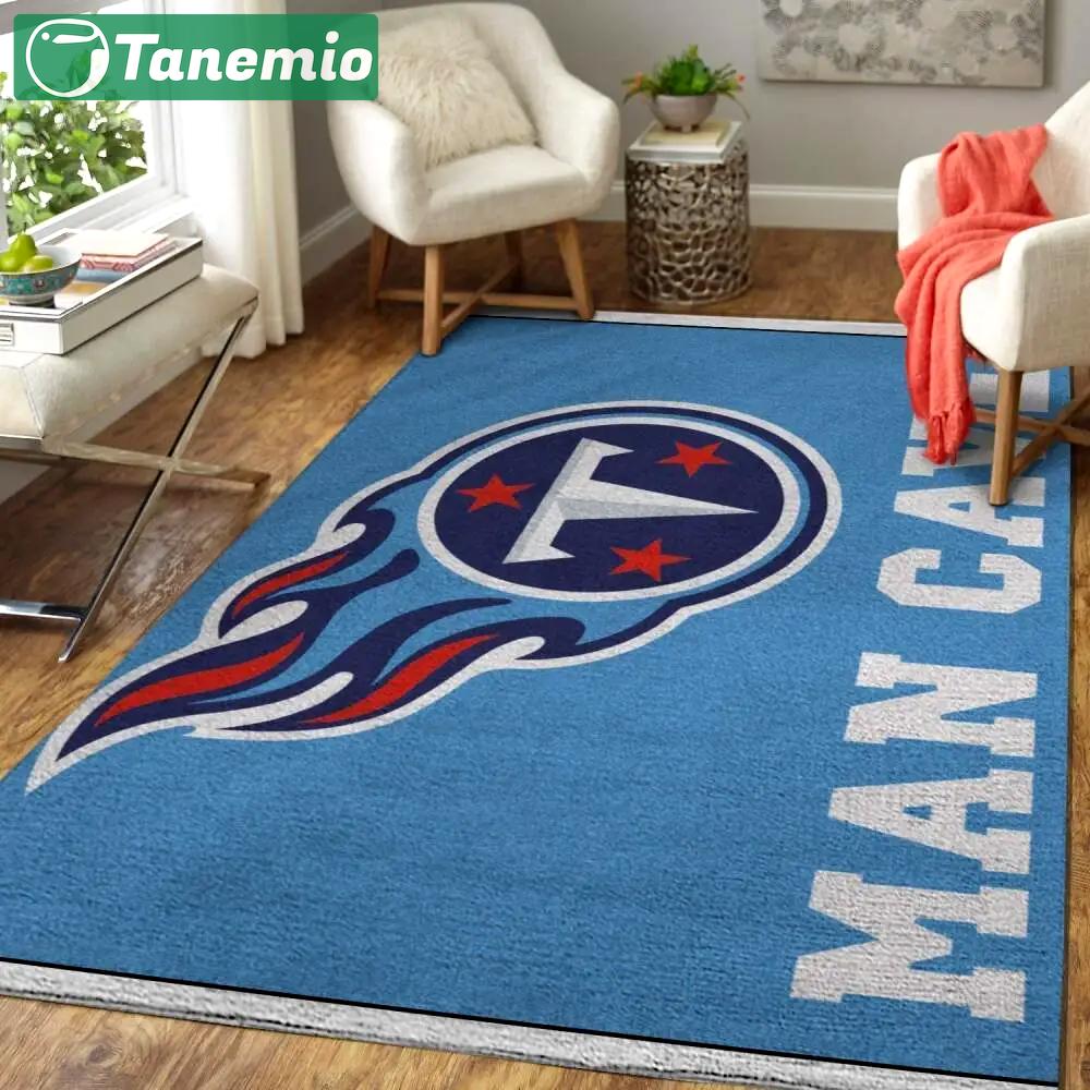 Tennessee titans logo man cave area rug nfl football living room carpet Rectangle Rug