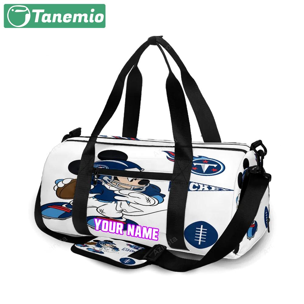 Tennessee titans mickey v25 personalized name travel bag gym bag 2439 Travel Bag