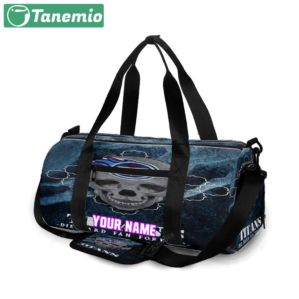 Tennessee titans skull v17 personalized name travel bag gym bag 2391 Travel Bag