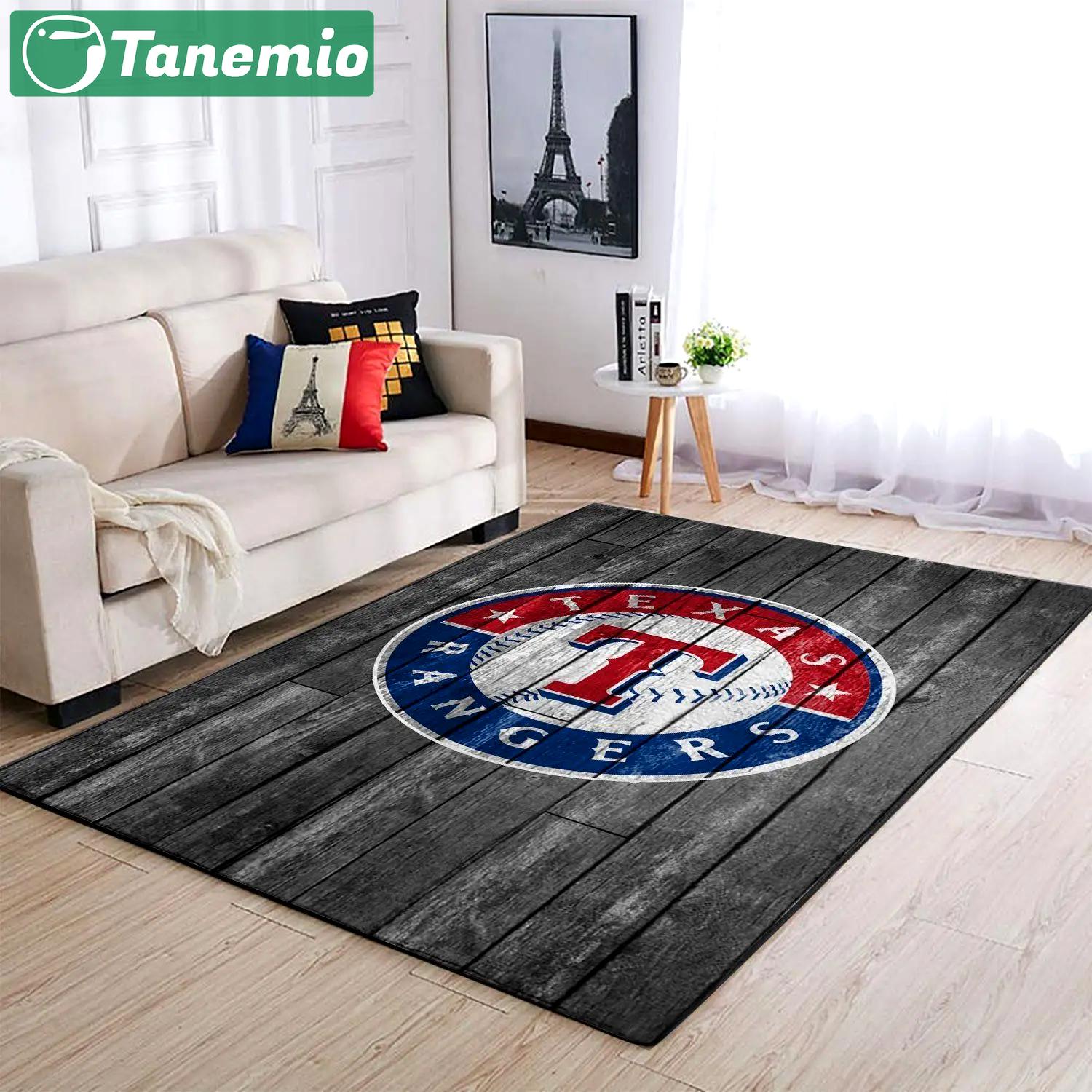 Texas rangers wooden area rug mlb baseball team logo carpet living room rugs 4 Rectangle Rug